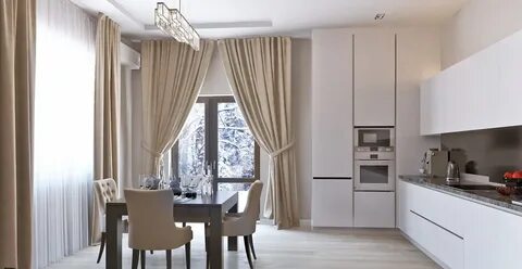 Белая кухня какие шторы подойдут