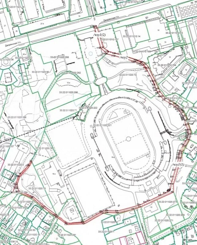 Сервитут на дорогу. Схема границ публичного сервитута. Граница земельного участка стадиона Родина в Химках. Как сервитут выглядит на публичной КАД карте. Карты территориальная 2021 земли.