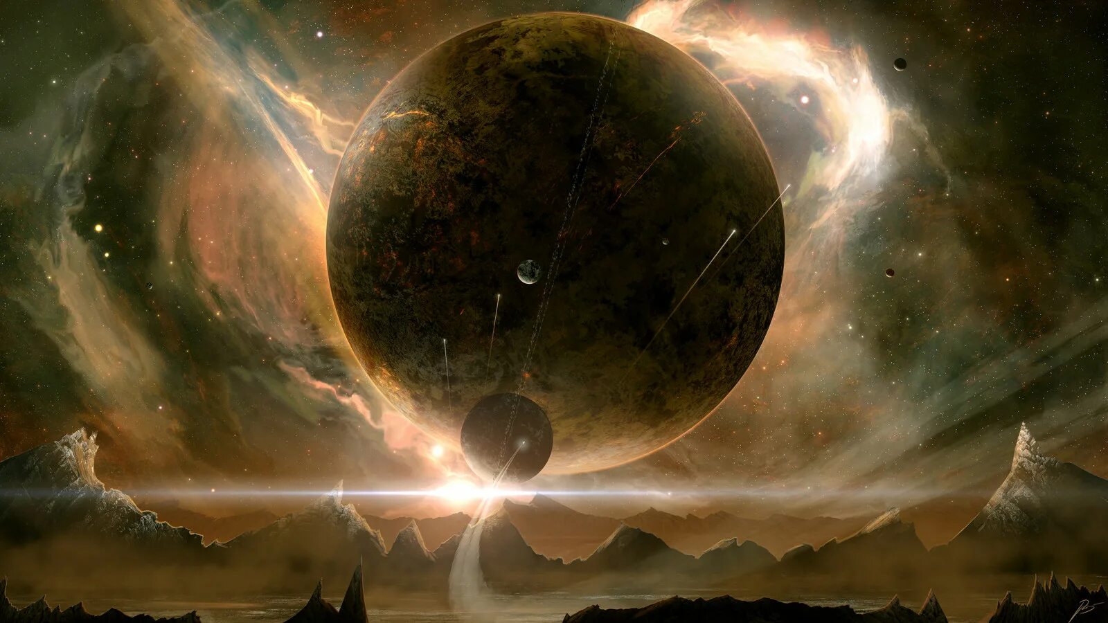 Вселенная горизонтально. Галактика планеты. Космос фэнтези. Фантастический космос. Планеты фэнтези.