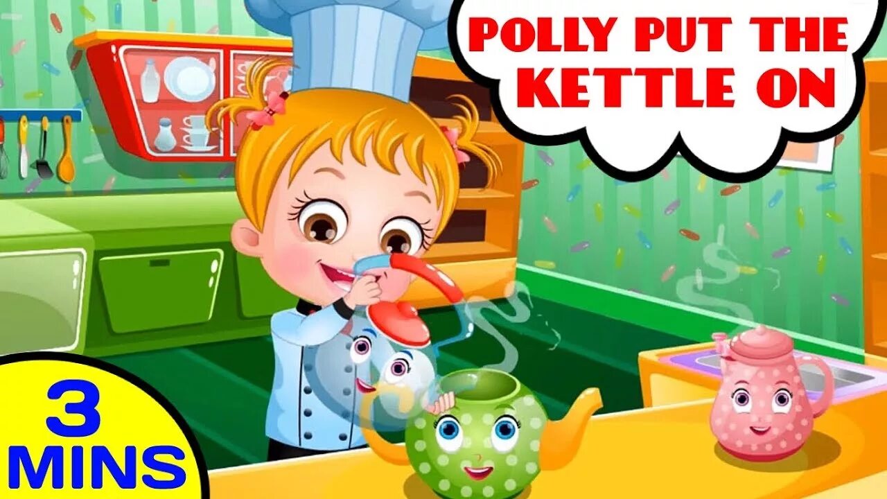 Включи трек полли папа. Polly put the kettle on - Nursery Rhyme. Baby Hazel Nursery Rhymes. Baby Hazel гостиная.