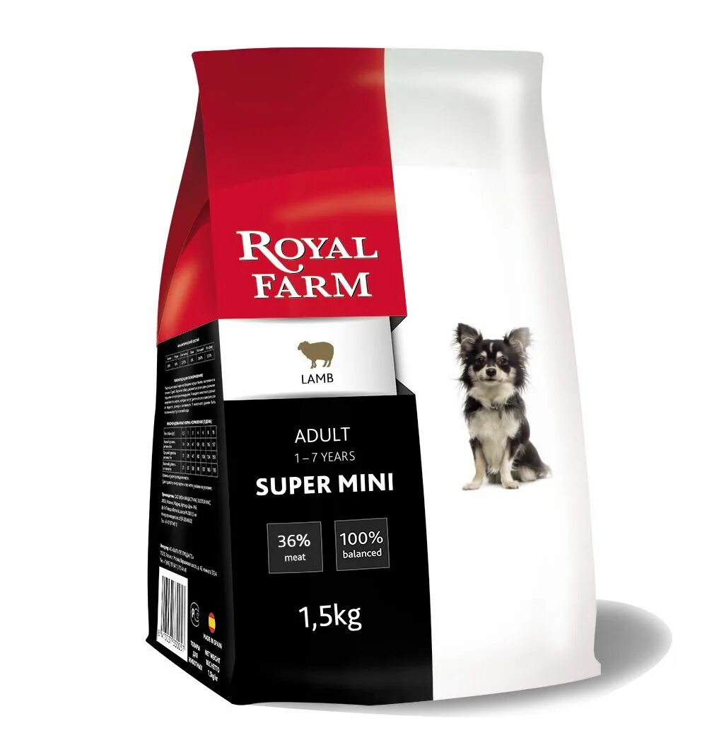 Корм для собак 5кг. Корм для собак Royal Farm super Mini индейка 1.5 кг. Сухой корм Роял фарм для собак мелких пород. Корм для собак Royal Farm super Mini индейка 500г. Пачка корма для собак.