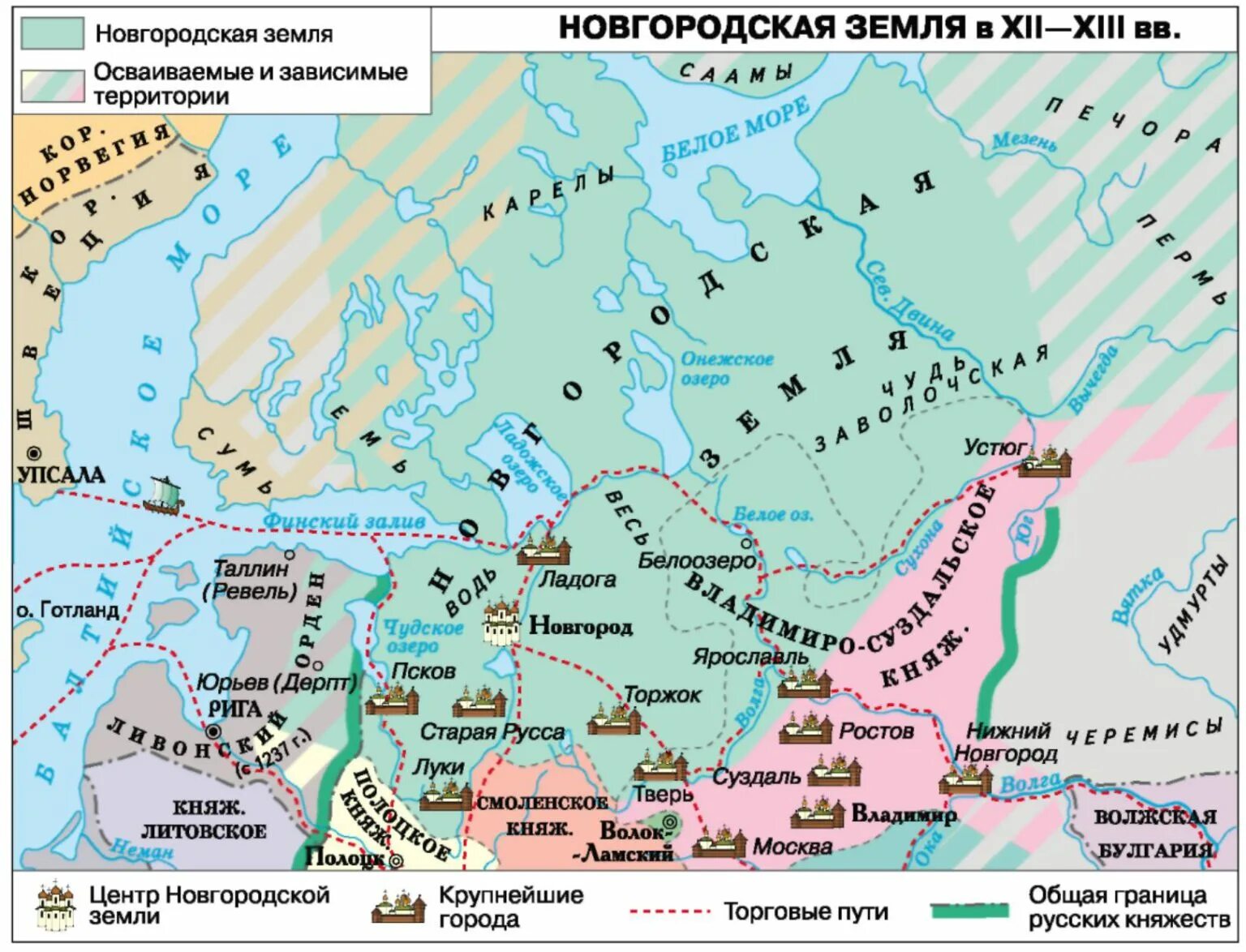 Отметить границы русского княжества