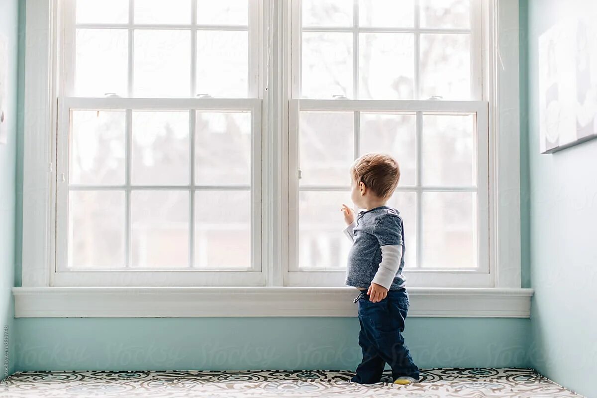 By the Window для детей. Boy at the Window. In Front of the Window. Child on the Window. I looked out of the window