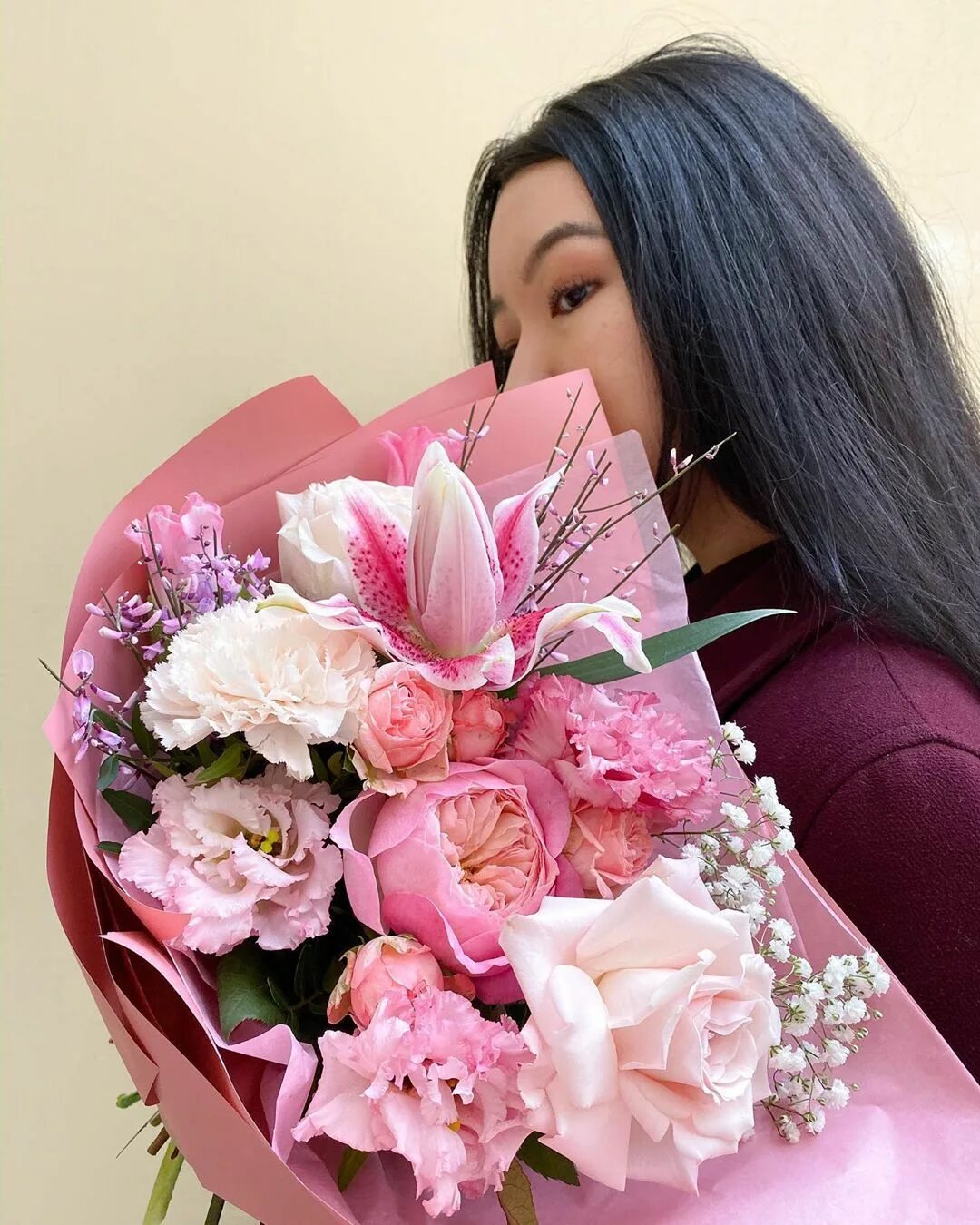 Как сделать селфи с букетом цветов
