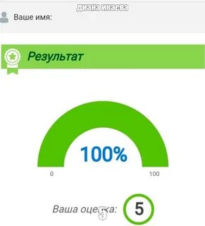 Скрин результата теста