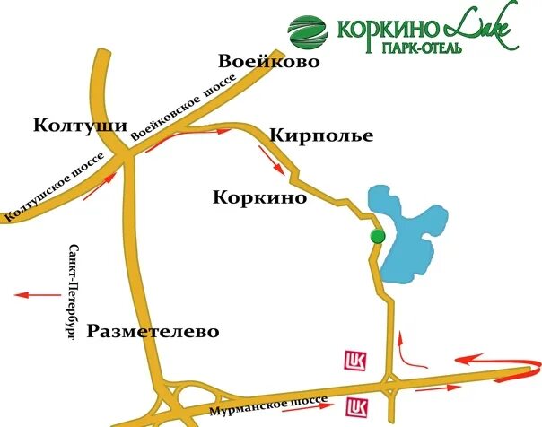 Коркинское озеро на карте