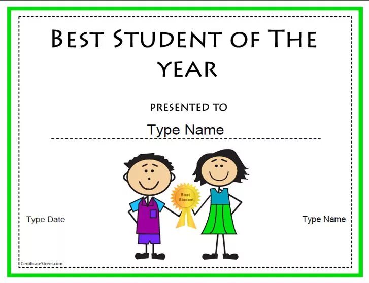 Best student of the year Certificate. Certificate for pupils. Certificate for the best pupils. Certificate for pupils best student of the year.