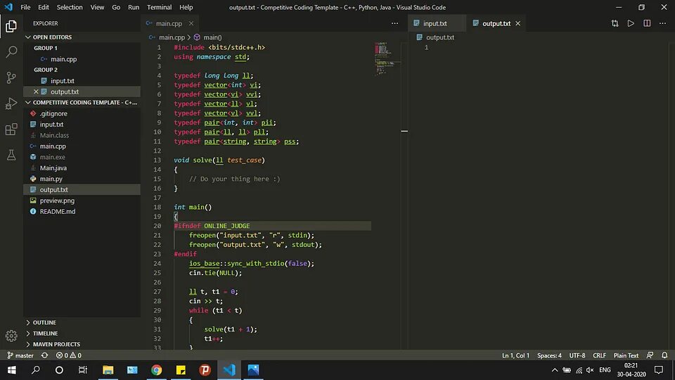Язык в vs code. Язык в vs code