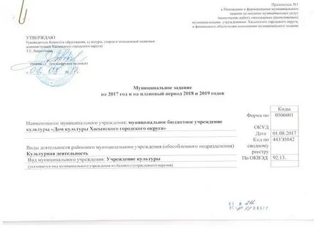 Муниципальное задание школы искусств