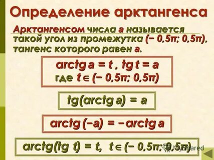 Определение тангенса числа