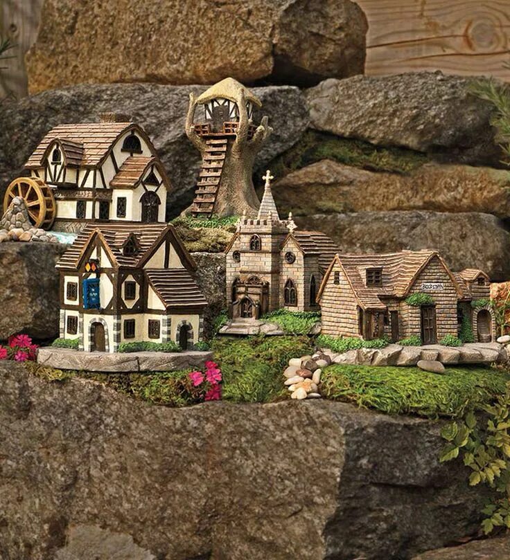 Fairy village. Домик феи Enchanted Village. Домик гномов. Домик эльфа. Домик гномика.