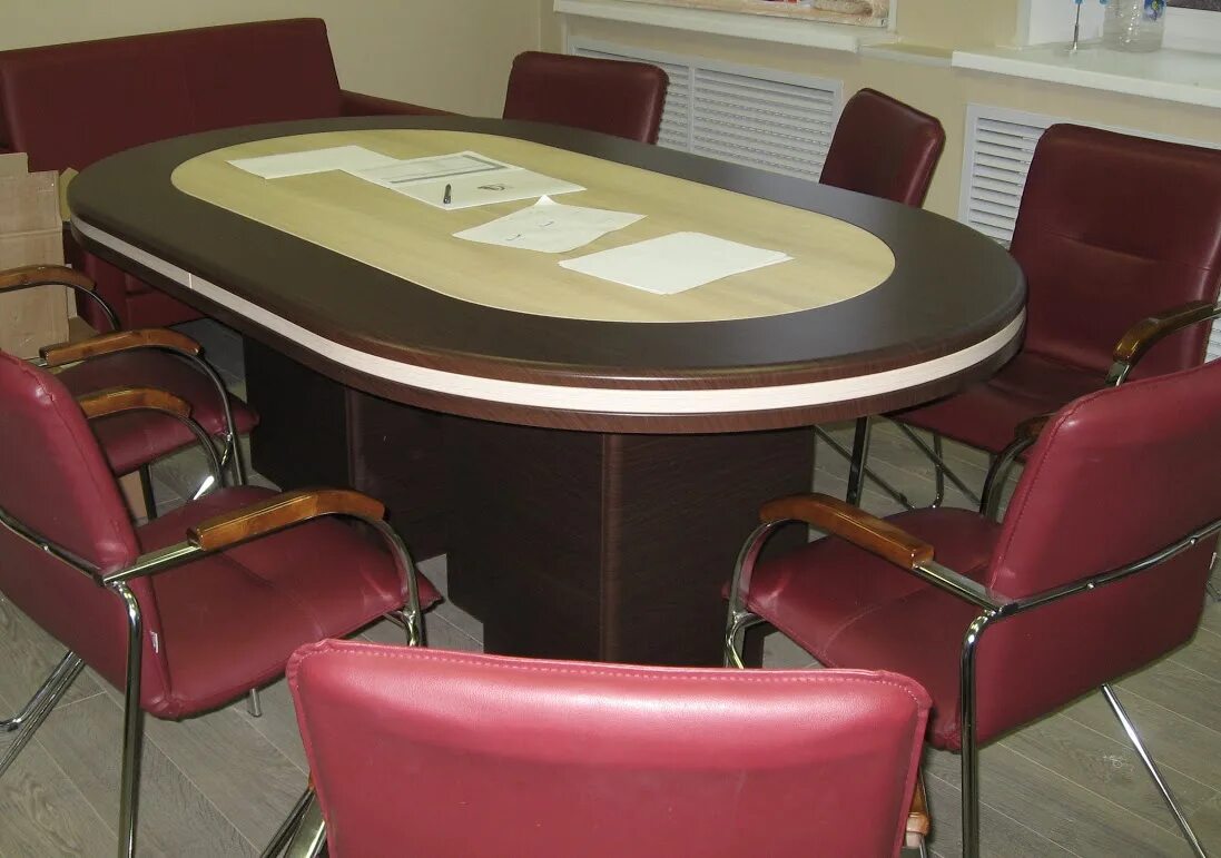 Интеллект мебель. Стол для переговоров 200х143. Бювар на стол руководителя.
