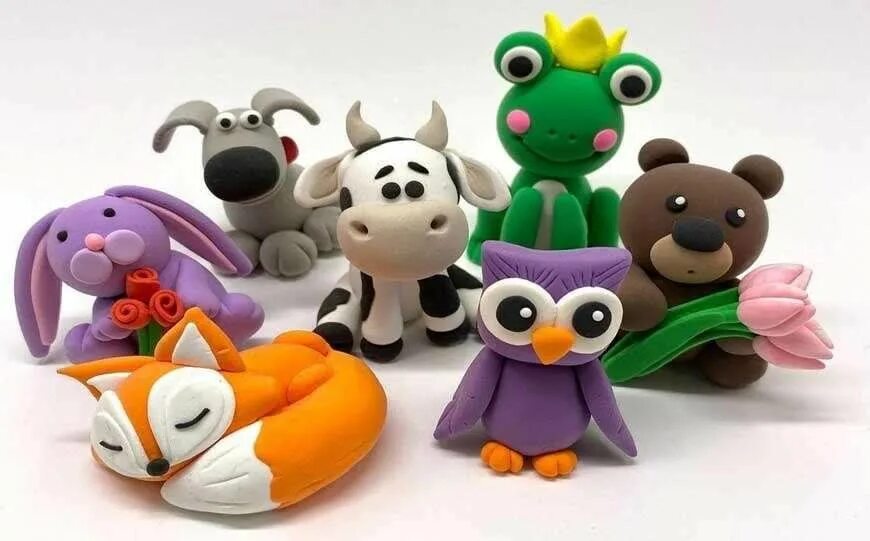 Фигурки из мягкого пластилина. Фигурки из полимерной глины для начинающих. Фигурки из пластилина для детей. Лепим котика. Самые легкие фигурки из легкого пластилина.