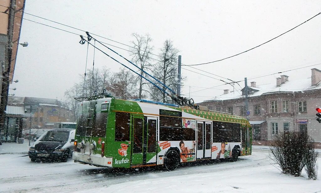 Троллейбус МАЗ 104. Гродно в январе.