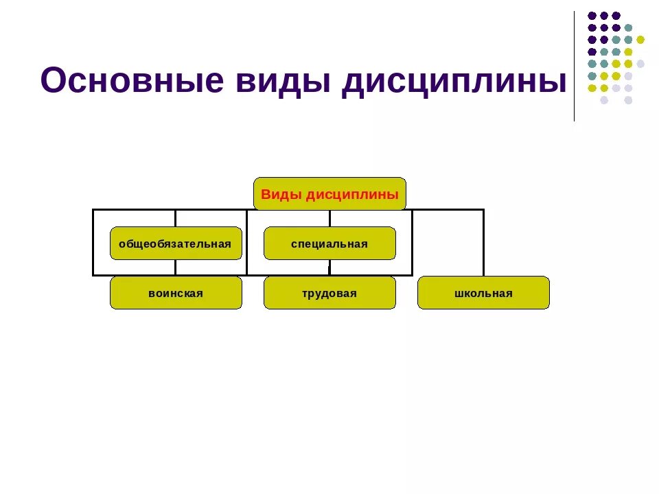 Перечисли виды дисциплины