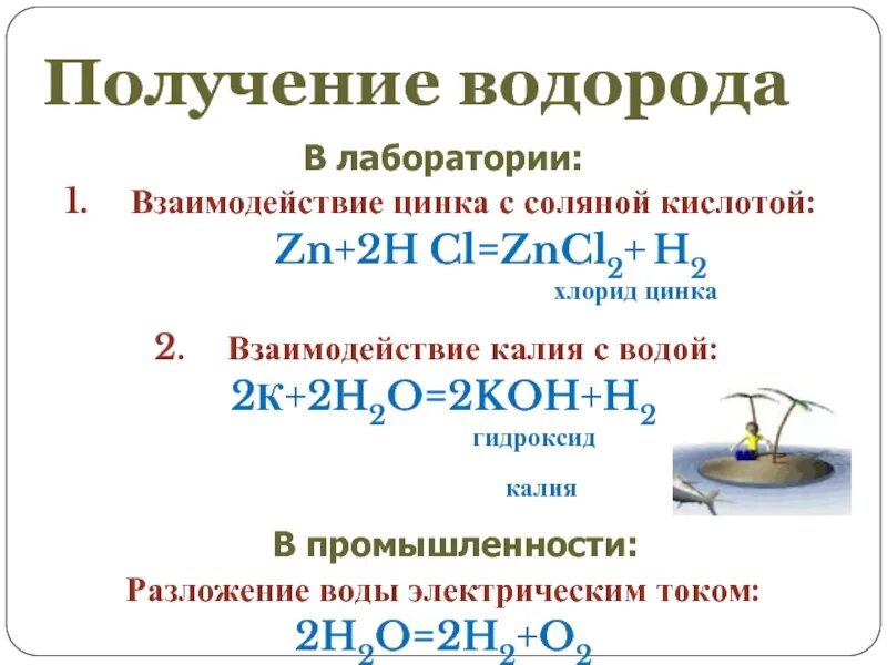 Хлорид железа ii получают реакцией. Взаимодействие соляной кислоты. Взаимодействие цинка с соляной кислотой. Получение водорода в лаборатории. Формулы получения водорода.