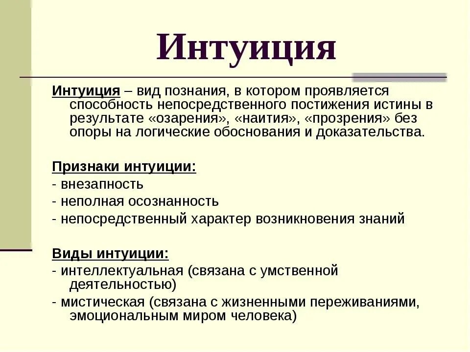 Описание интуиции