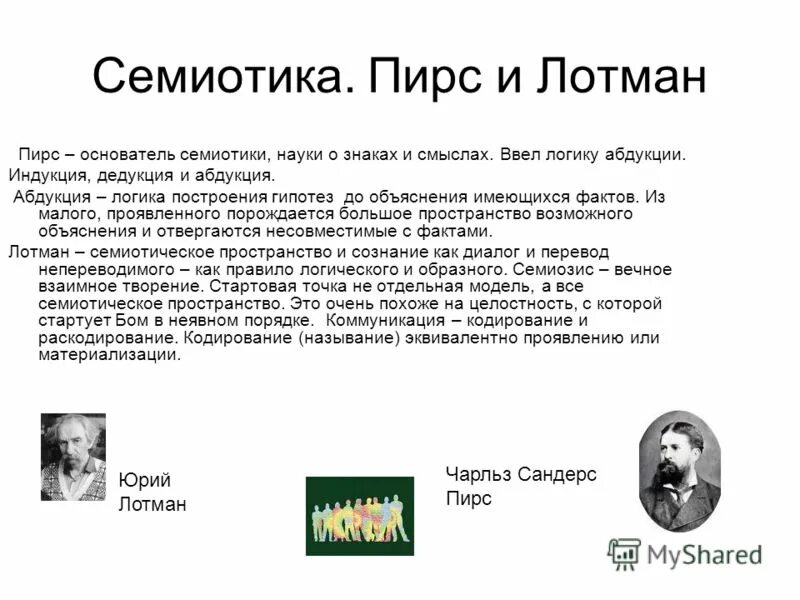Основатель семиотики. 1839—19. Пирс чарльз сандерс, американский философ, логик-математик. Представители семиотики в философии. Семиология (семиотика) в языкознании.