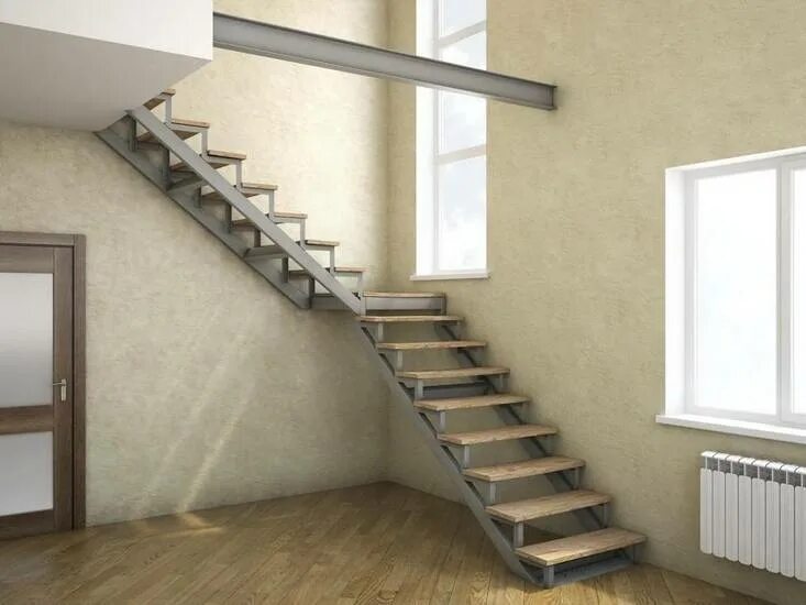 Профильная лестница на второй этаж. Лестница металлокаркас на 1 косоуре. Лестница на монокосоуре из швеллера. Лестница 2 косоура металл. Лестницы металл двойной косоур.