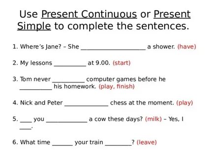 Continuous sentences