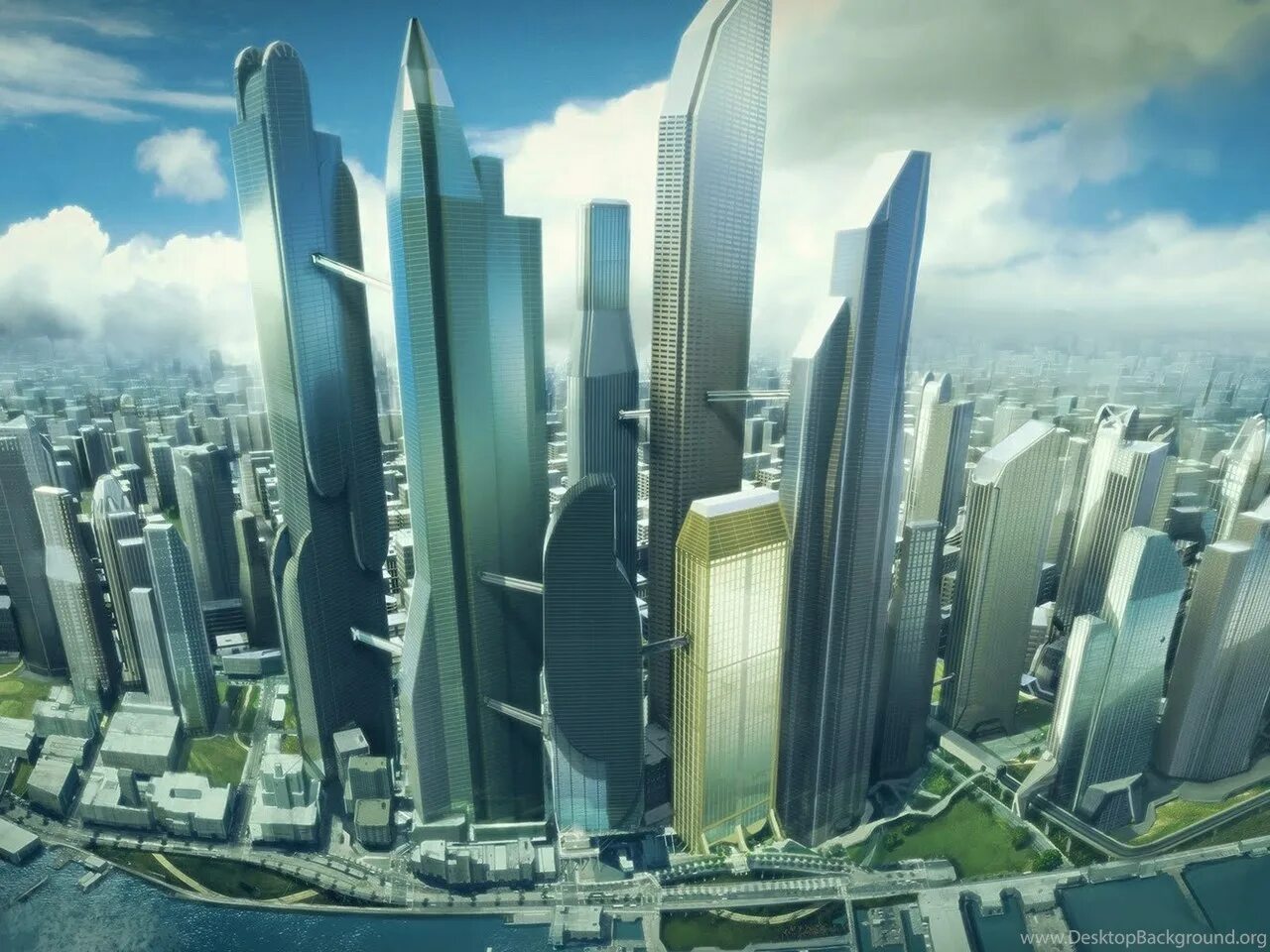 Три будущее. Город будущего. Архитектура будущего. Небоскребы будущего. Фантастические небоскребы.
