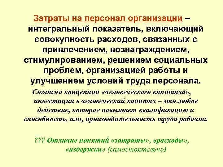 Оценка затрат организации