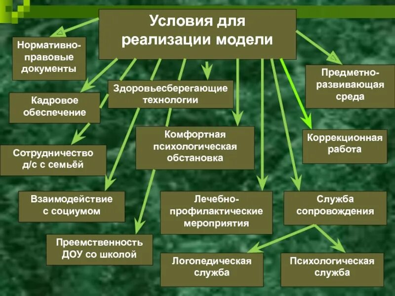 Условия реализации моделей