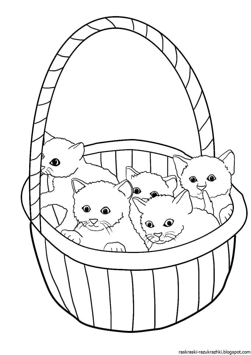 Раскраски маленькие котики распечатать