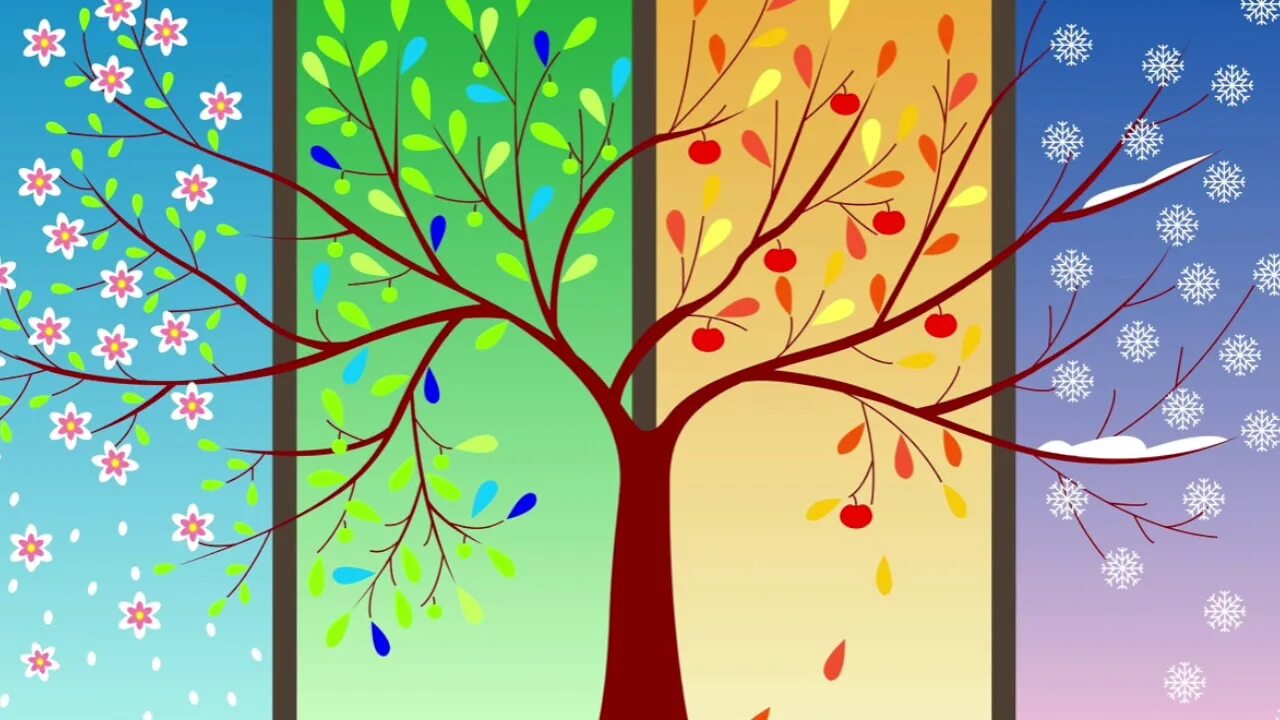 Seasons reasons. Рисование времена года. Дерево 4 времени года. Времена года на дереве.