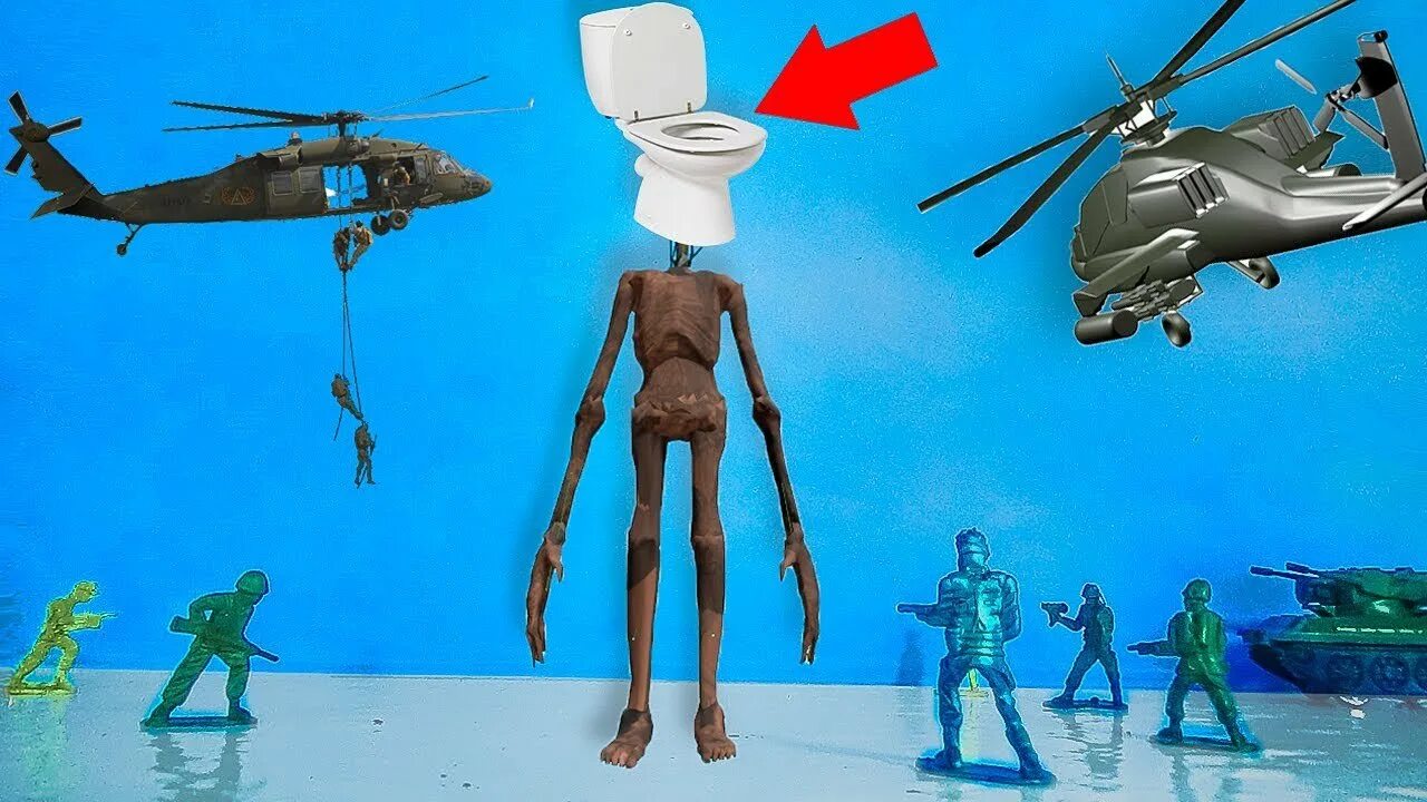 Покажи как унитазоголовый сражается с сиреноголовым