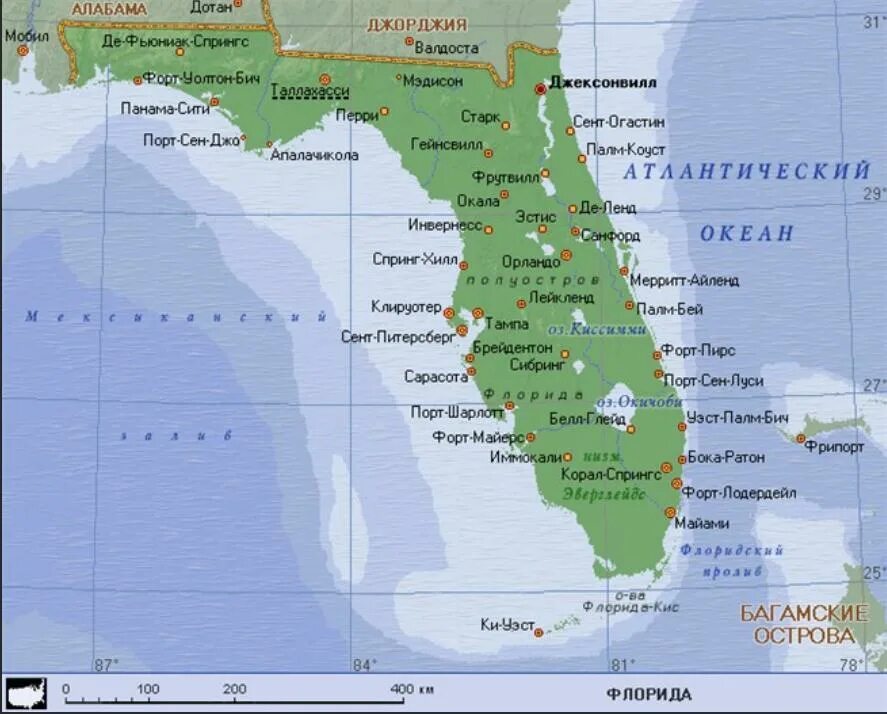 Какой полуостров полностью в сша. Штат Флорида на карте. Штат Флорида на карте Америки. Карта Северной Америки штат Флорида. Флорида на карте Северной Америки.
