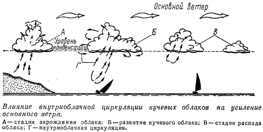 Прогноз береговой. Схема образования ветра. Схема образования облаков. Механизм образования облаков. Этапы формирования облаков.