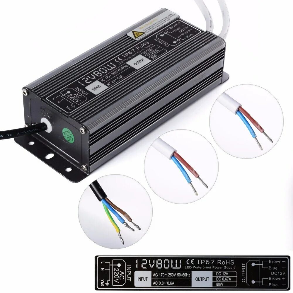 Блок питания ip67 12v. Led Waterproof Power Supply 12v. Блок питания 12v 500w ip67. БП 24v 80w ip67.