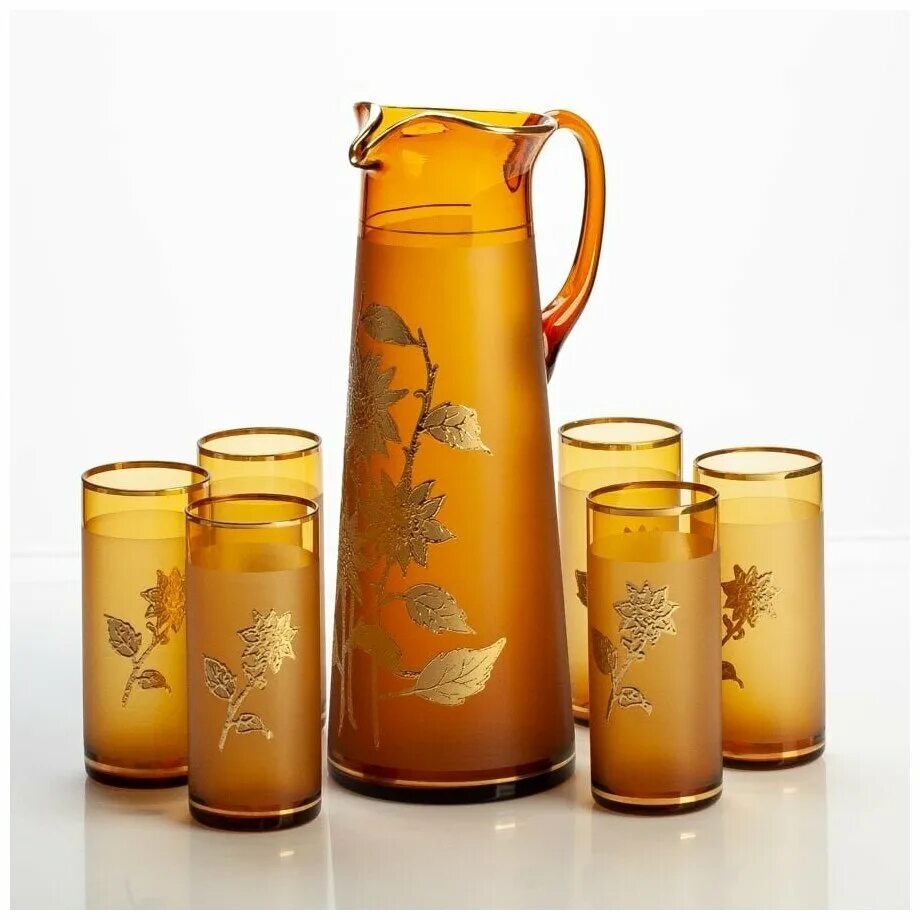 набор из 7 предметов fazenda кувшин + 6 стаканов. набор для воды 7 предметов кувшин и 6 стаканов bohemia. 43544 pasabahce. набор кувшин + 6 стаканов. 6л loraine lr-26873.