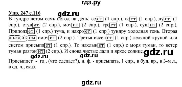 Русский язык страница 116 упражнение 247