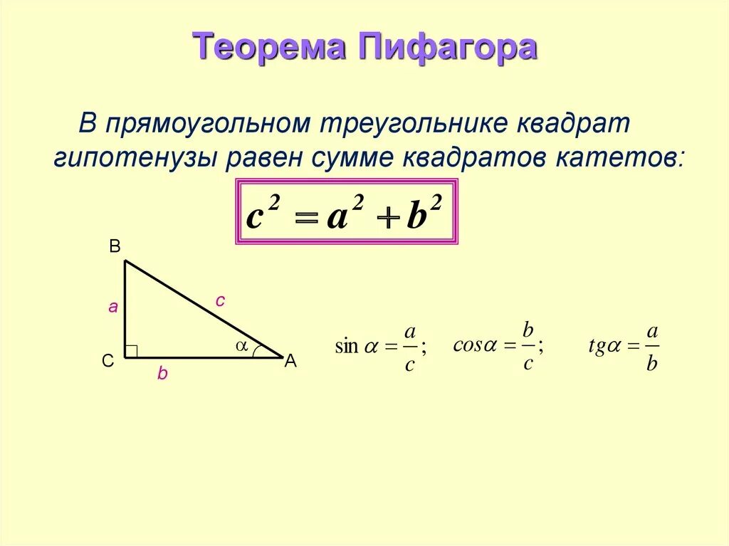 Обратная теорема Пифагора формула. Теорема Пифагора формула как решать. Обратная теорема Пифагора для прямоугольного треугольника. Теорема Пифагора формула высота.