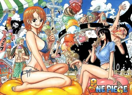 one piece ice cream nico robin nami 1375x988 Anime One Piece HD Art one pie...