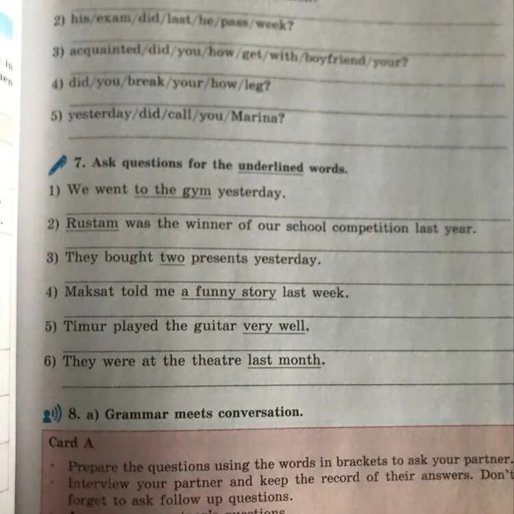 Write questions to the underlined. Ask questions for the underlined Words. Ask questions to the underlined Words. Ask questions for the underlined. Ask questions for the underlined Words ответы.