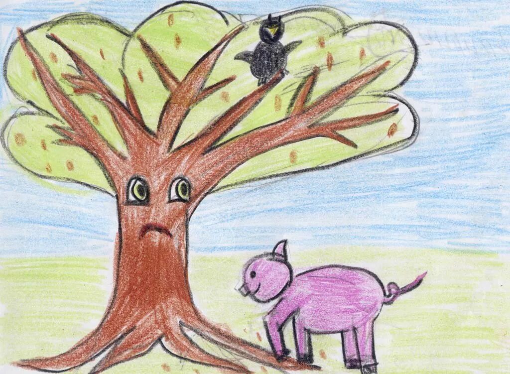 Рисунок на тему иллюстрации. Иллюстрация к басне свинья под дубом. Рисунок на любую тему. Рисунок к басне. Рисунок на любую тему 5 класс.