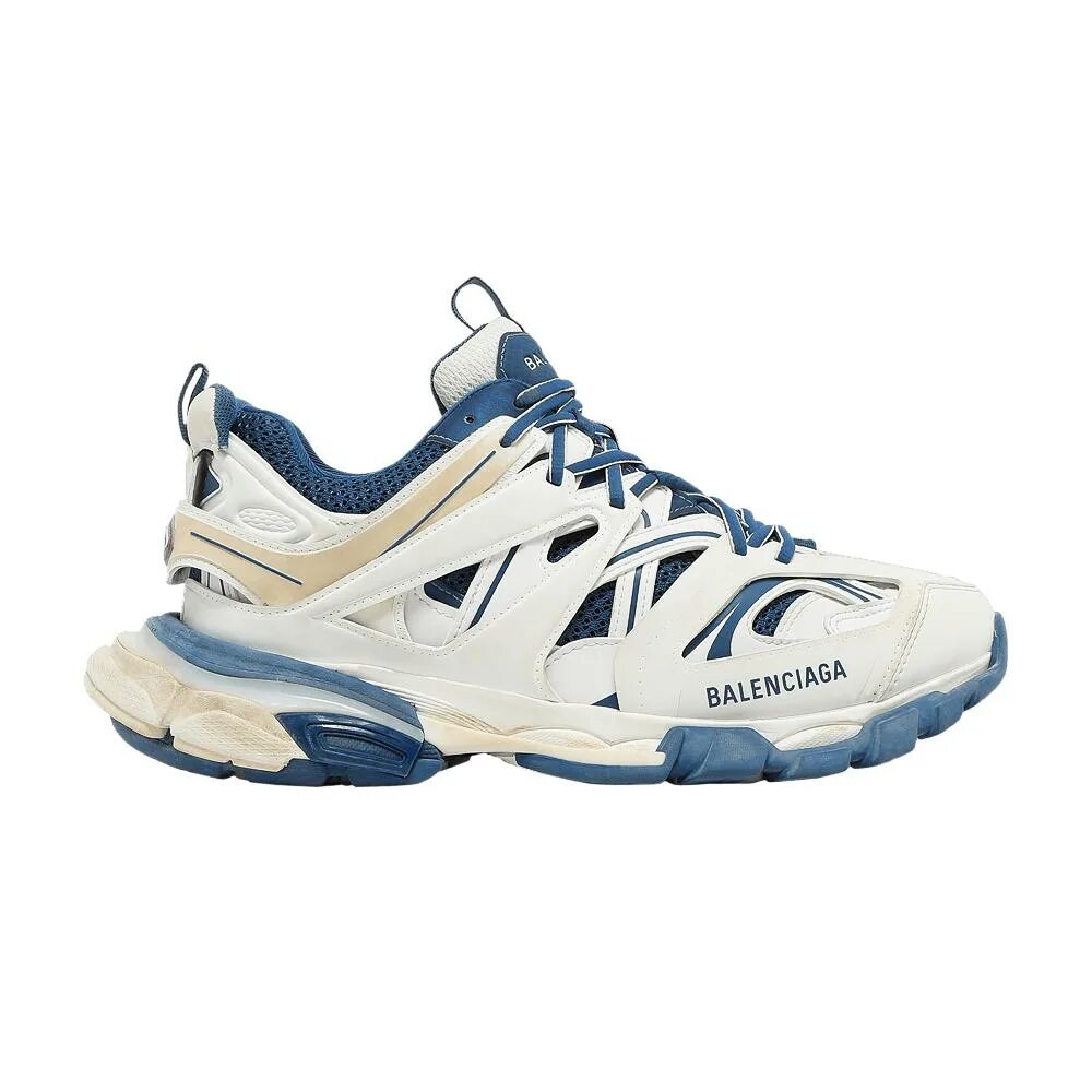 Balenciaga 542023. Баленсиага track белые. Balenciaga track Sneakers White Blue. Balenciaga track Sneaker White. White tracks