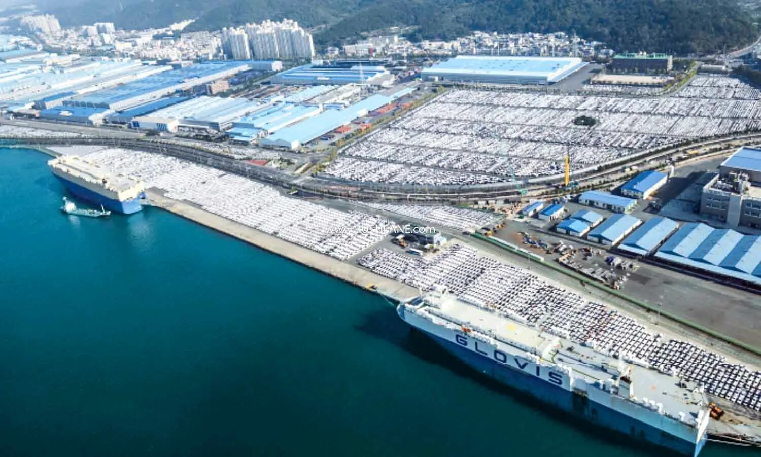 Hyundai Ulsan Plant. Hyundai завод Ульсан. Завод Хендай в Южной Корее. Порт Ульсан.