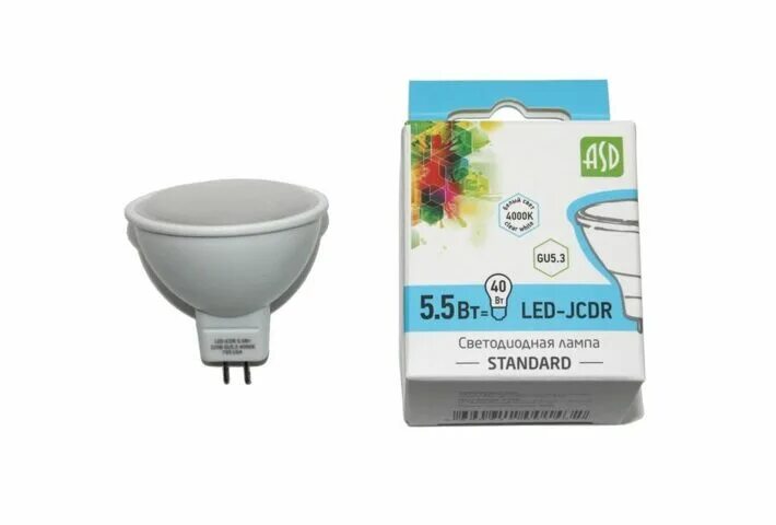 Светодиодная лампа jcdr. Лампа светодиодная ASD led-JCDR-STD 4000к, gu5.3, r50, 3вт. Лампа светодиодная ASD led-JCDR-Standard 5.5Вт 230в gu5.3 4000к 495лм. Лампа светодиодная led-JCDR-Standart 5,5вт 4000к. Лампа светодиод. Led JCDR 7/5 Вт 220в ACD 5.3 4000к ASD.