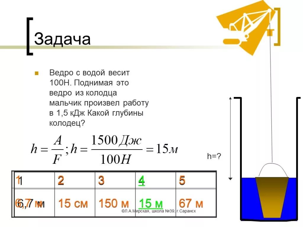 Ведро воды из колодца глубиной 3 м. Ведро воды весит. Глубина воду ведра из колодца. Ведро весит.