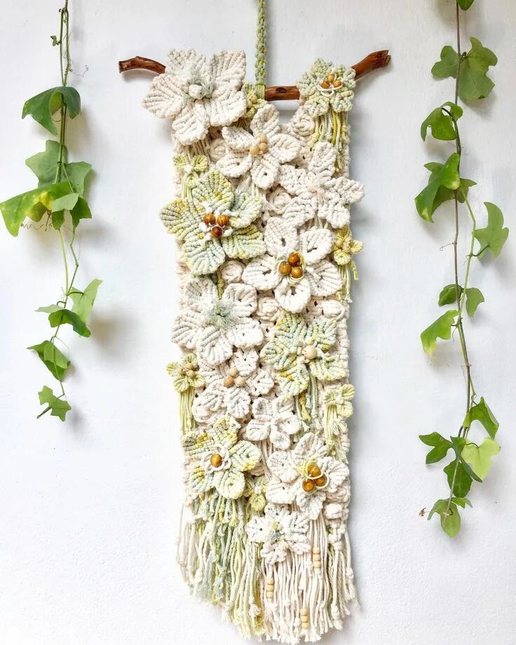 Цветы в технике макраме. Макраме. Панно макраме. Цветочки макраме. Цветы из макраме.