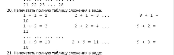 Напечатать числа в виде следующей таблицы Напечатать числа в виде следующей таблицы Распиновки.ру