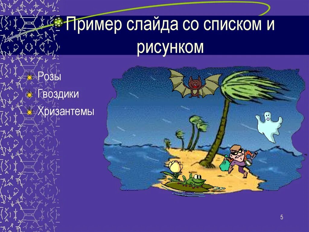 Примеры слайдов было