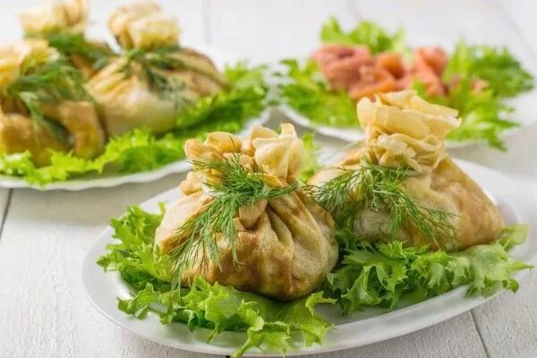 Рецепт Блинные мешочки с начинкой из печени трески ГлавИкра