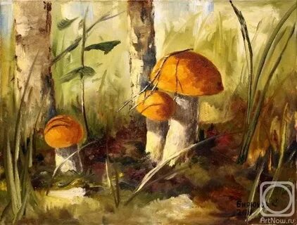 Рисуем грибы в лесу