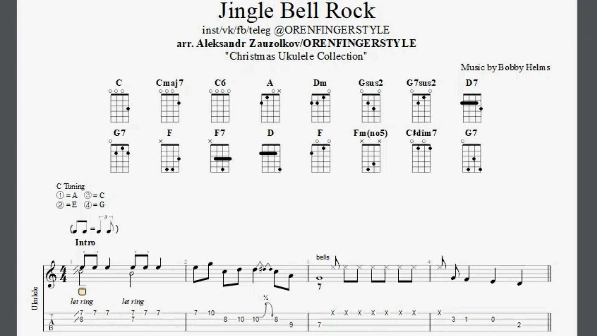 Джингл белс феодосия. Jingle Bells Ukulele Tabs. Jingle Bells Rock табы для гитары. Рок укулеле табы. Табулатура укулеле джингл белс.