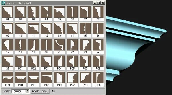 Sweep 3d max. Sweep profile 3ds max. модификатор sweep 3ds max. профили плинтусов для 3ds max. sweep profile 3ds max 2025.
